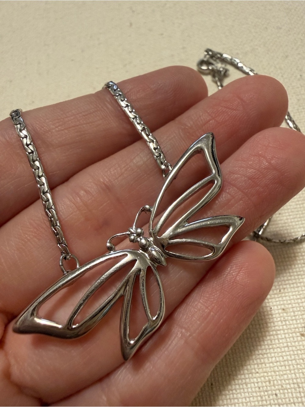 TRIFARI Silver-Toned Butterfly Pendant Necklace - Picture 5 of 8